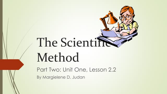 Unit 1 Lesson 1 8 The Scientific Method Part Two Ppt Unit 1 Lesson 1 8 The Scientific Method Part Two Ppt