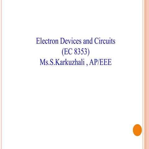Electron Devices and Circuits NOTES UNIT 2