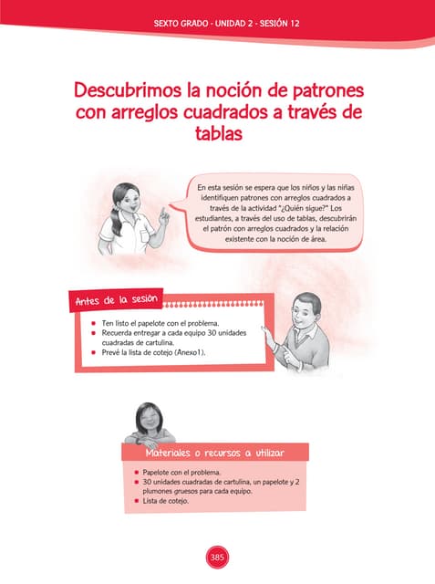 Sesion de aprendizaje matematica 1er grado - encontramos patrones con ...