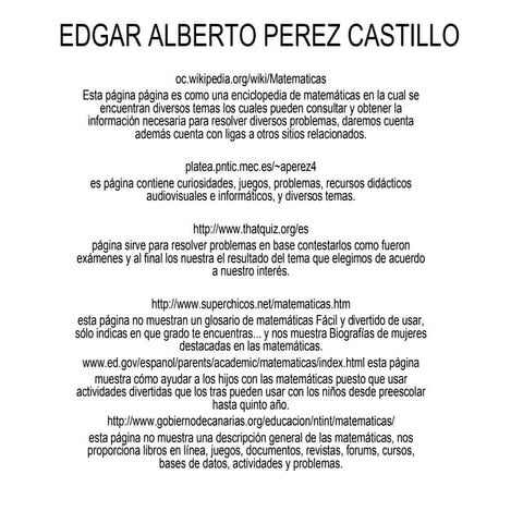 U2  T1, L I N K S  E D G A R  A L B E R T O  P E R E Z  C A S T I L L O