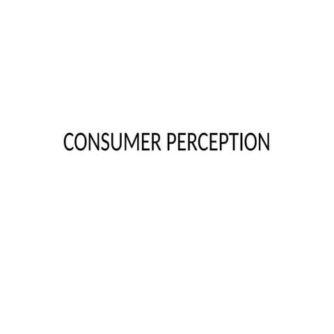 Consumer perception ( a part of business management)