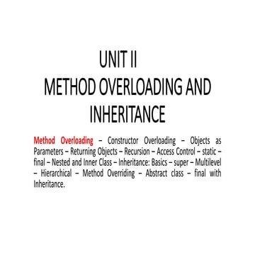 UNIT II KEY CONCEPTS | PPT