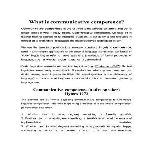 What is communicative competence