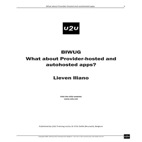 U2 u lieven iliano   cloud hosted apps