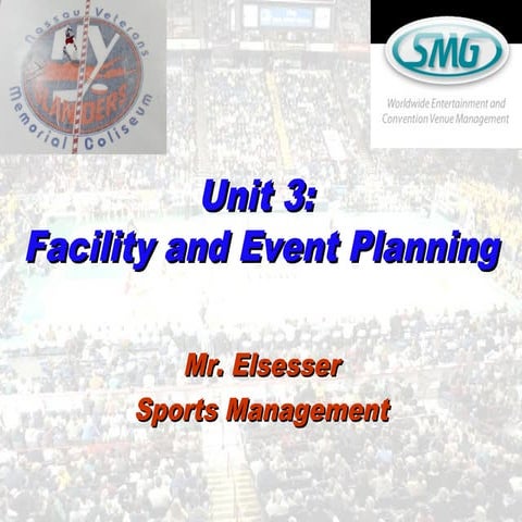 Unit 3: Sport Facility Management and Event Planning