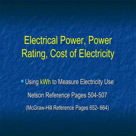 Grade 11, U3 L6-Power Rating