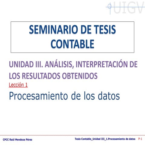 Procesamiento de los datos