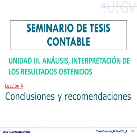 Conclusiones y recomendaciones
