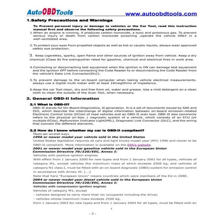 U381 live data scanner auto code reader obd2 user manual