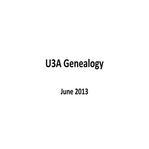 U3 a genealogy june 2013