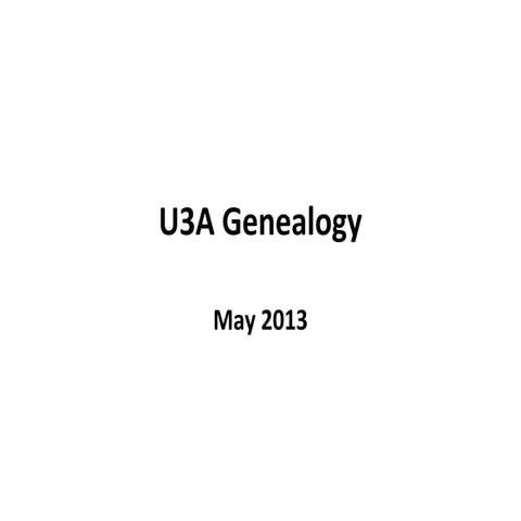 U3 a genealogy may 2013