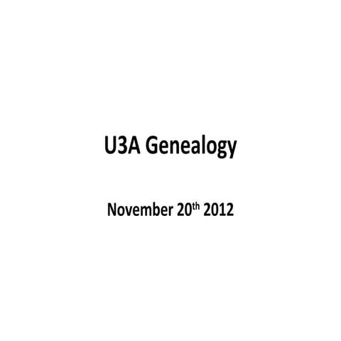 U3 a genealogy nov 2012