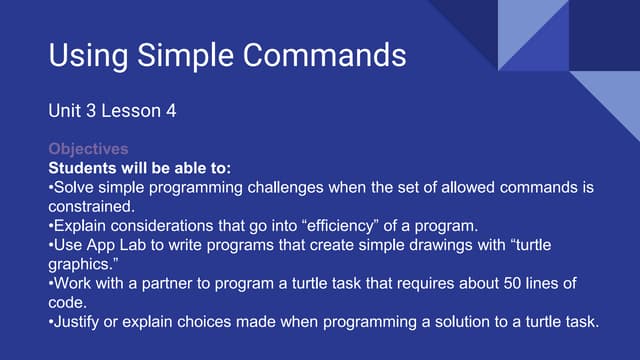 U3 l4 using simple commands