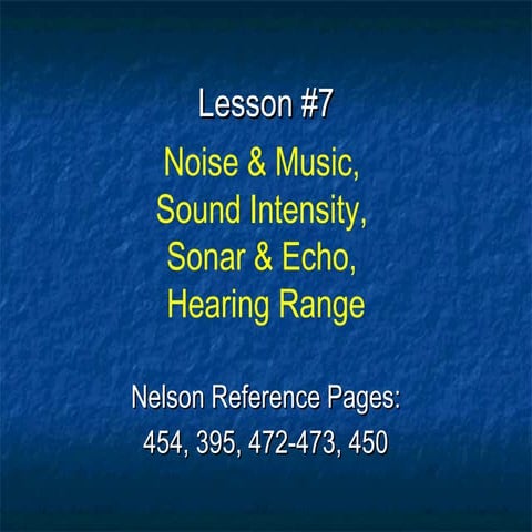 Grade 11, U4 L7-Sound Intensity