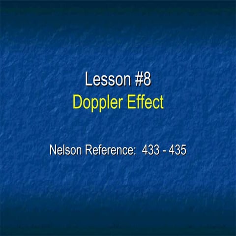 Grade 11, U4 L8-Doppler Effect
