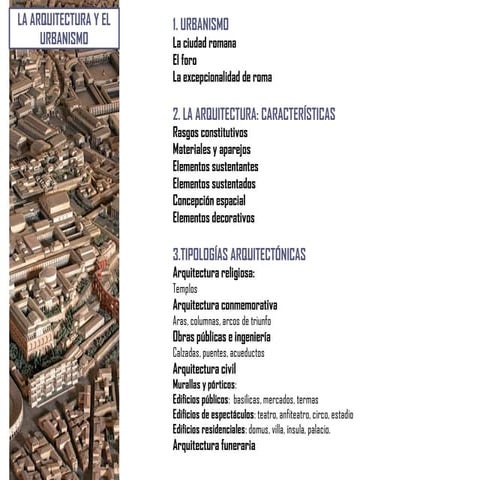 U5. arte romano (ii). urbanismo. características arquitectura