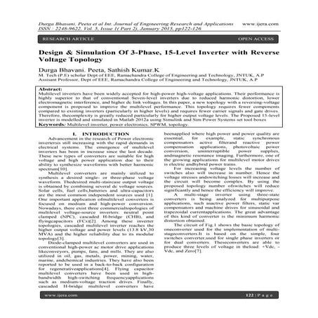 Design & Simulation Of 3-Phase, 15-Level Inverter with Reverse Voltage Topology