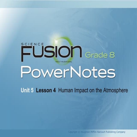 U5 L4 Human Impact on the Atmosphere