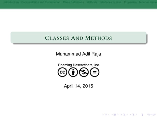 Classes And Methods