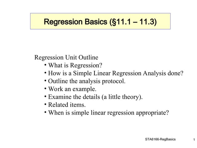 regression basics with linear form and binary regression