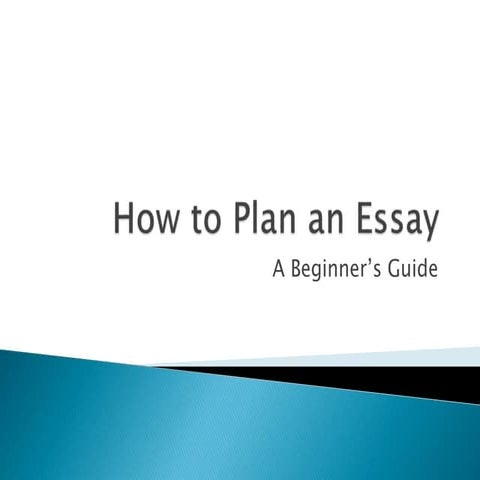 How to plan an essay