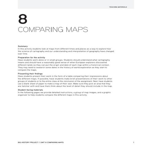 Unit 8: Comparing Maps