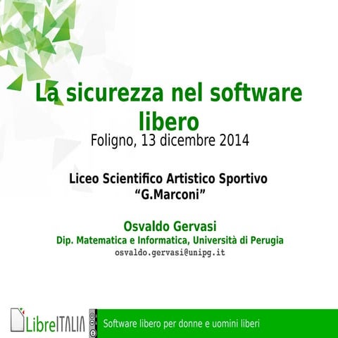 Sicurezza e software libero