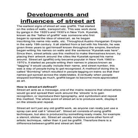 Development and influences of street art