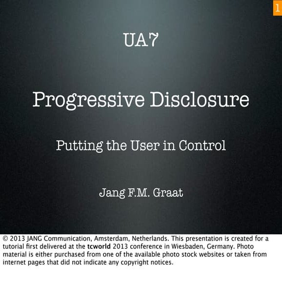 Progressive Disclosure - Putting the User in Control | PPT
