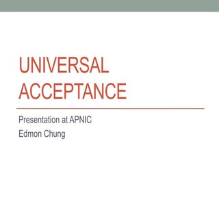 Universal Acceptance of Internation...