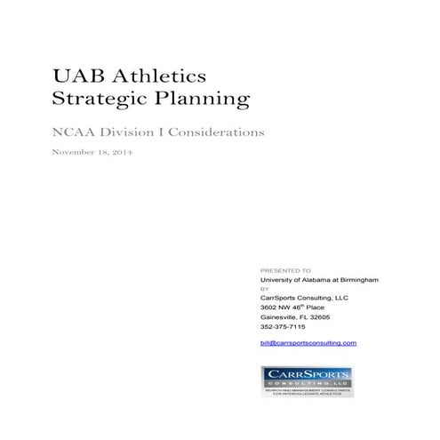 UAB - Carr Sports report
