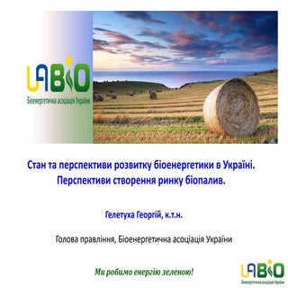 Стан таперспективи розвитку біоенер...
