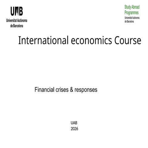 International Economics Financial crises & responses | PPTX