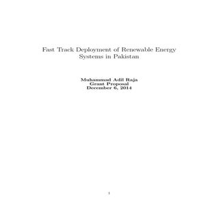 Fast Track Deployment of Renewable ...