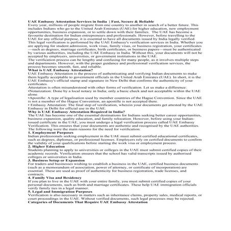 UAE Embassy Attestation Services in India  | Fast, Secure & Reliable