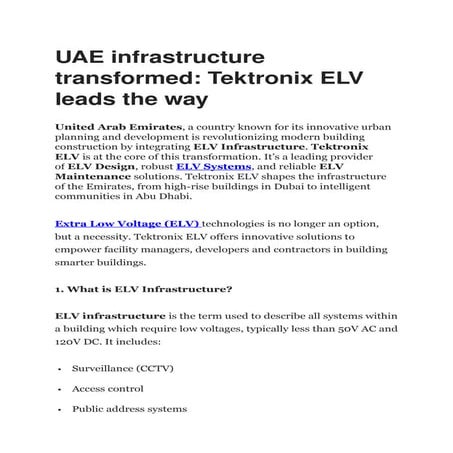 UAE infrastructure transformed Tektronix ELV leads the way.docx