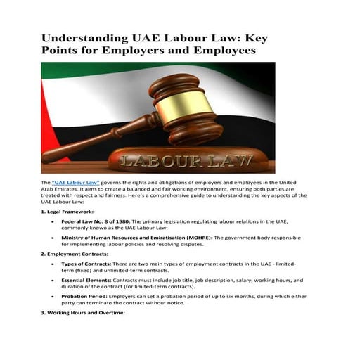 Understanding UAE Labour Law: Key Points for Employers and Employees