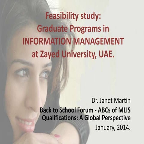UAE Librarianship Education - Feasibility Study 2013