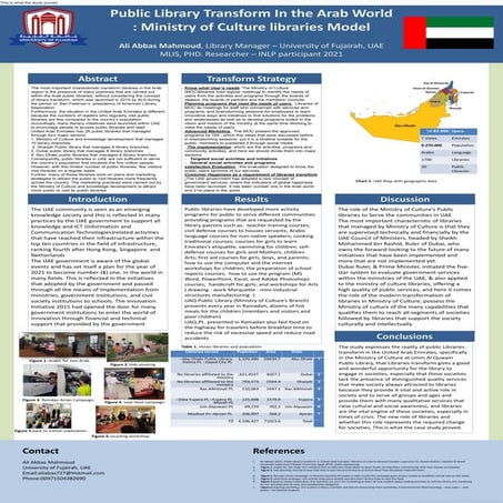 Public Library Transform In the Arab World: Ministry of Culture libraries Model