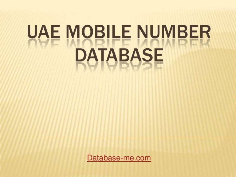 Uae mobile number database