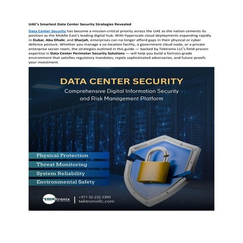 Comprehensive Data Center Security Strategies in the UAE's Digital ...
