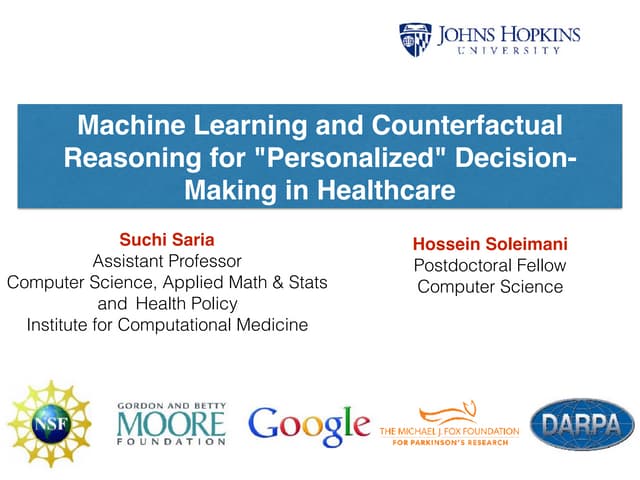   Machine Learning and Counterfactual Reasoning for "Personalized" Decision- ...