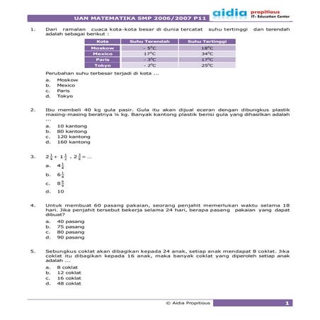 UAN MAT SMP 2006/2007 P11