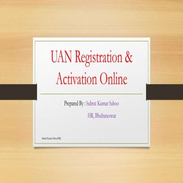 Uan registration and Activation online