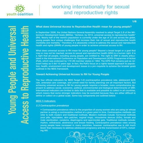 Young People and Universal Access to Reproductive Health (2009)