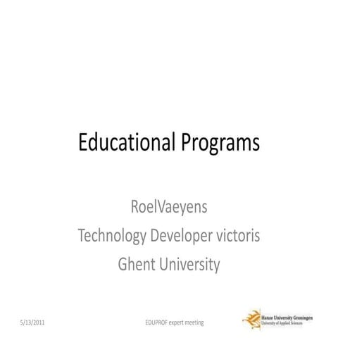 Educational Programs at the Ghent University