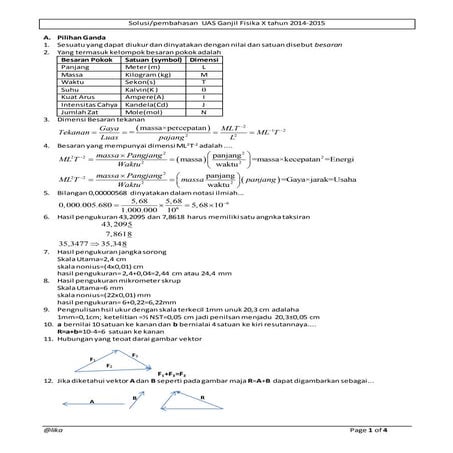 Uas ganji fisika x 2014 2015 solusi