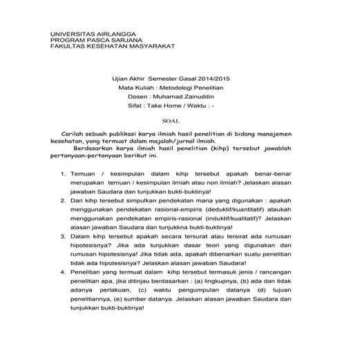 Ua sl take-home exam-s2-akk-ikm-2015