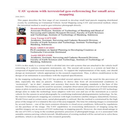 UAV System with Terrestrial Geo - Referencing