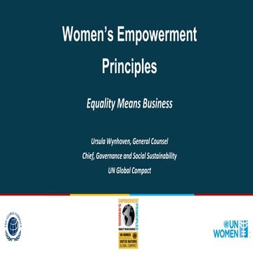 UN Presentation : Women Empowerment Principles
